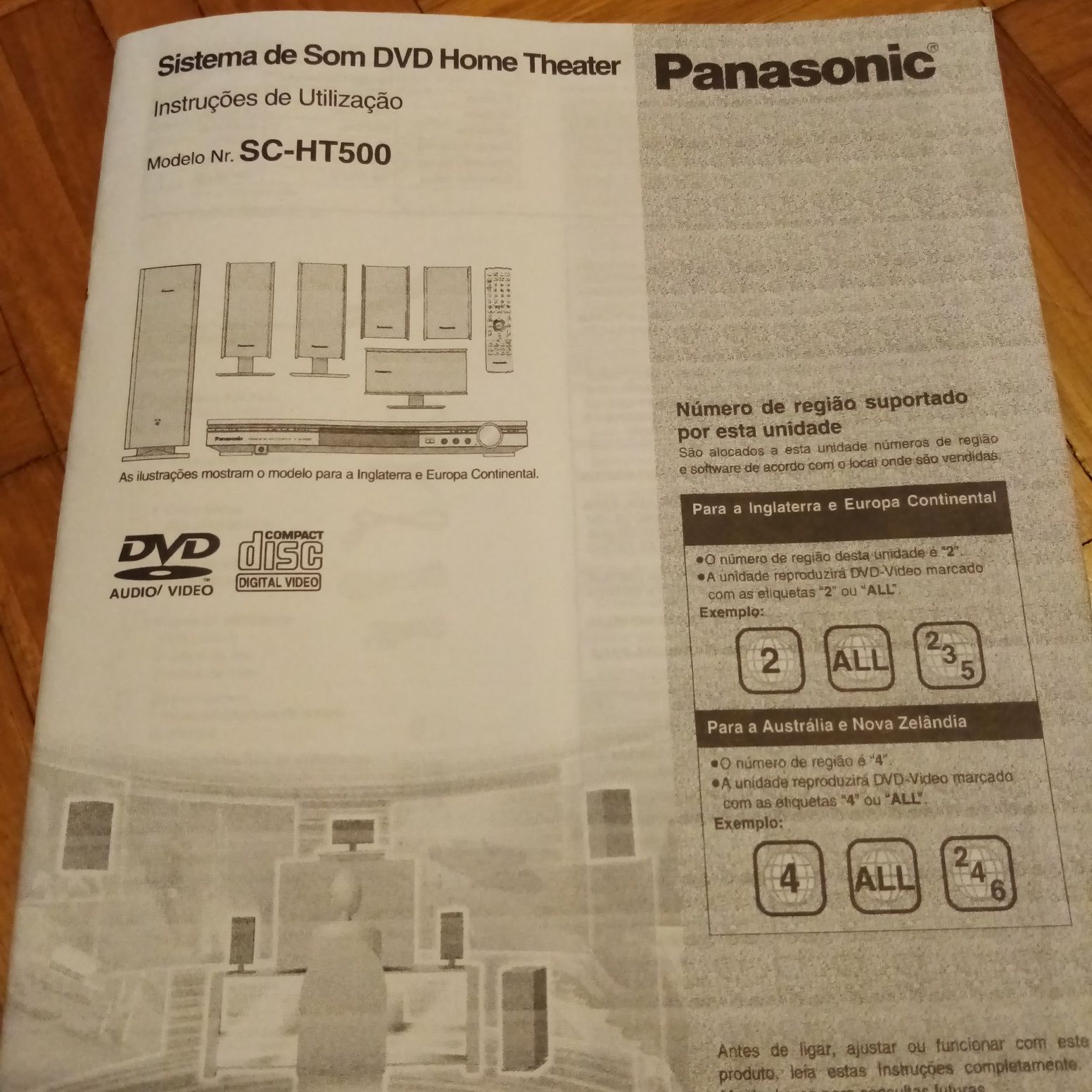 Sistema de Som DVD Home Theater modelo Sc - HT 500 Panasonic
