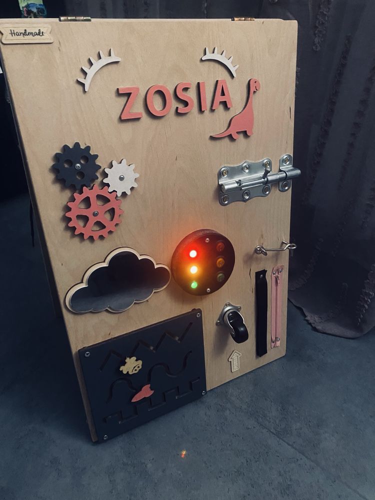 Dwustronna tablica manipulacyjna. Handmade.