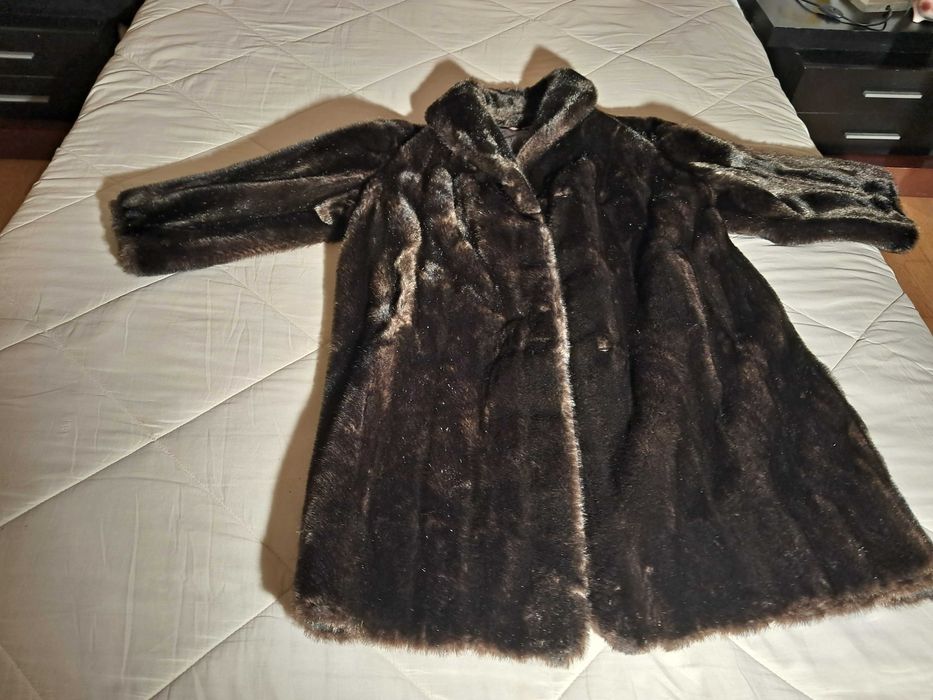 Casaco longo de inverno vintage anos 60 Tissavel França