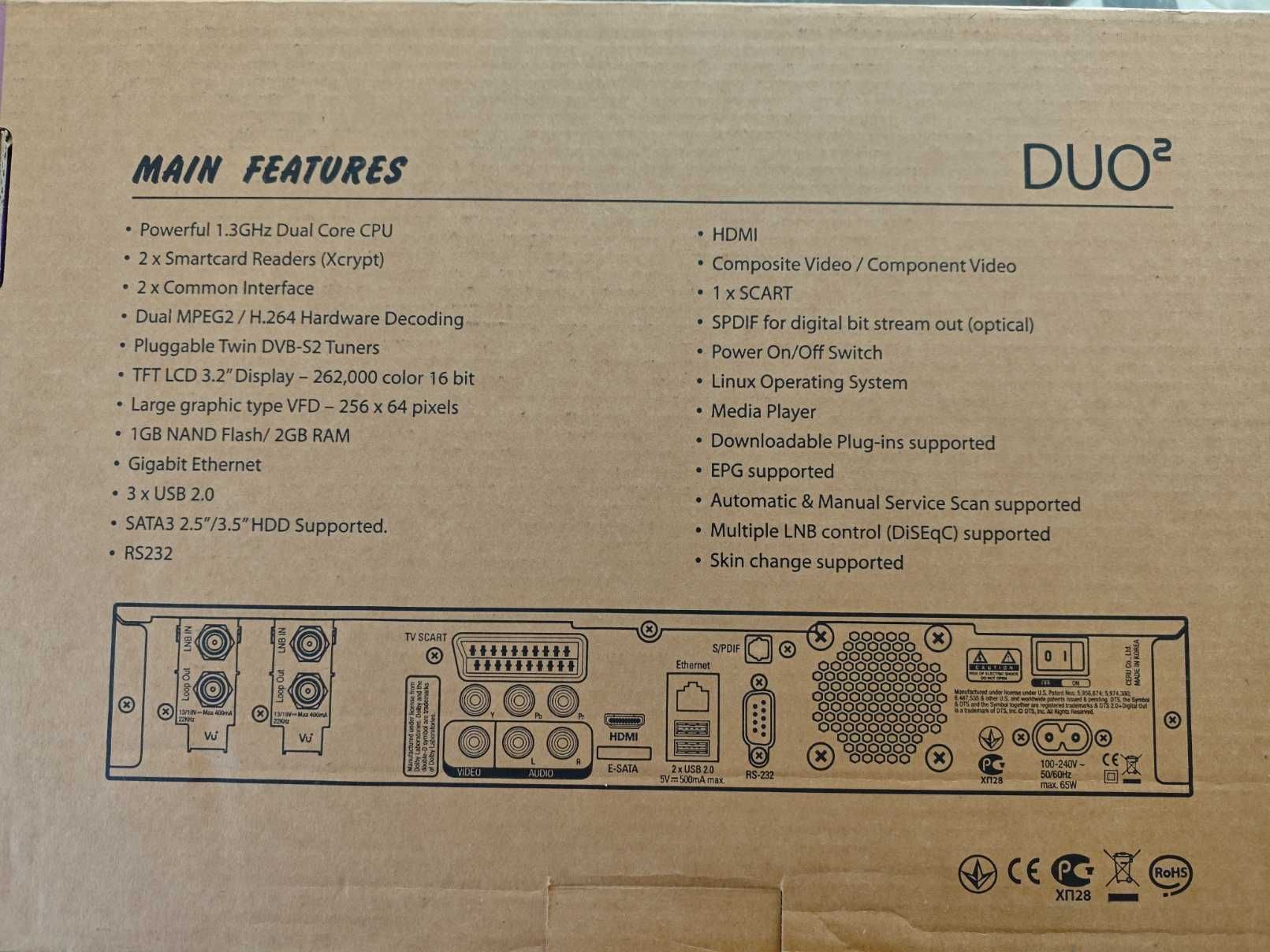 Vu+ Duo2 Full HD 1080p Dual DVB-S2 Twin Tuner Linux PVR Ready