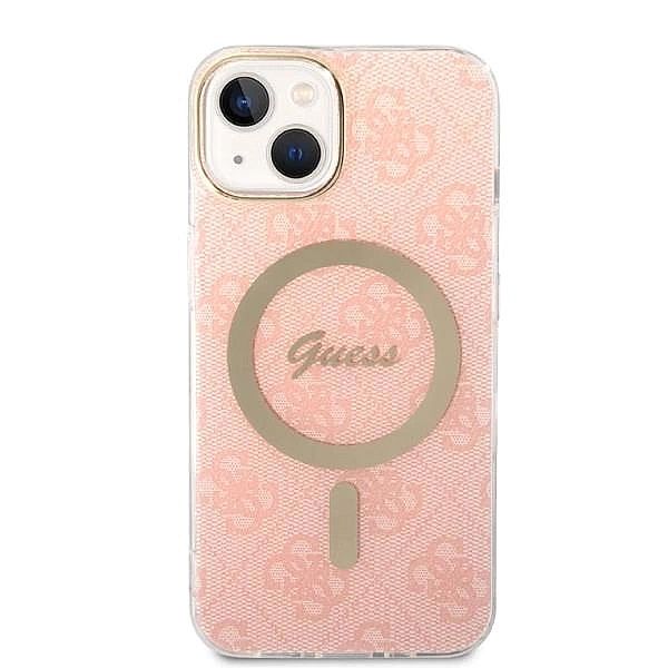 Etui Guess 4G Print MagSafe na iPhone 14 Plus + ładowarka indukcyjna -