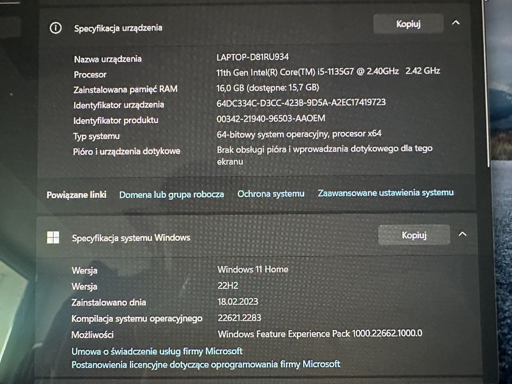 Sprzedam Laptop ASUS VivoBook 15, jak nowy