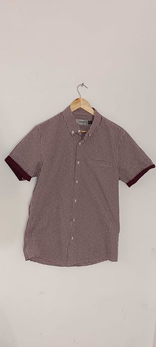 Casualowa koszula w kratkę z krótkim rękawem M (medium)