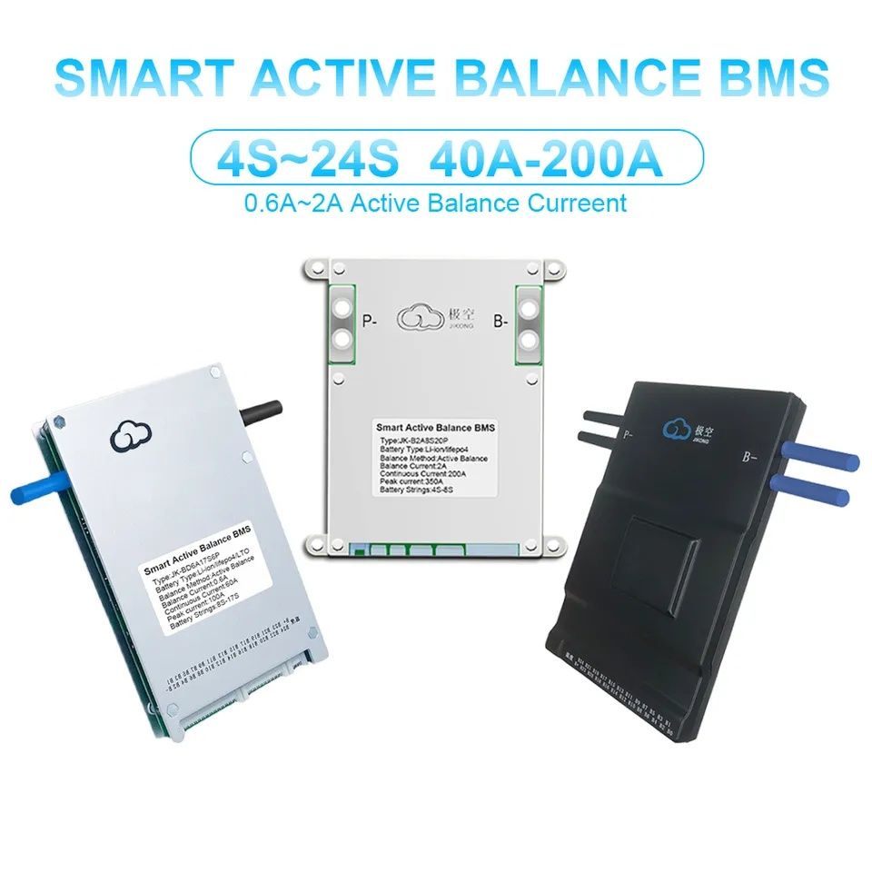 Smart bms jk 100/120/150/200a 7-20s 3-8s 7-24s активний балансир