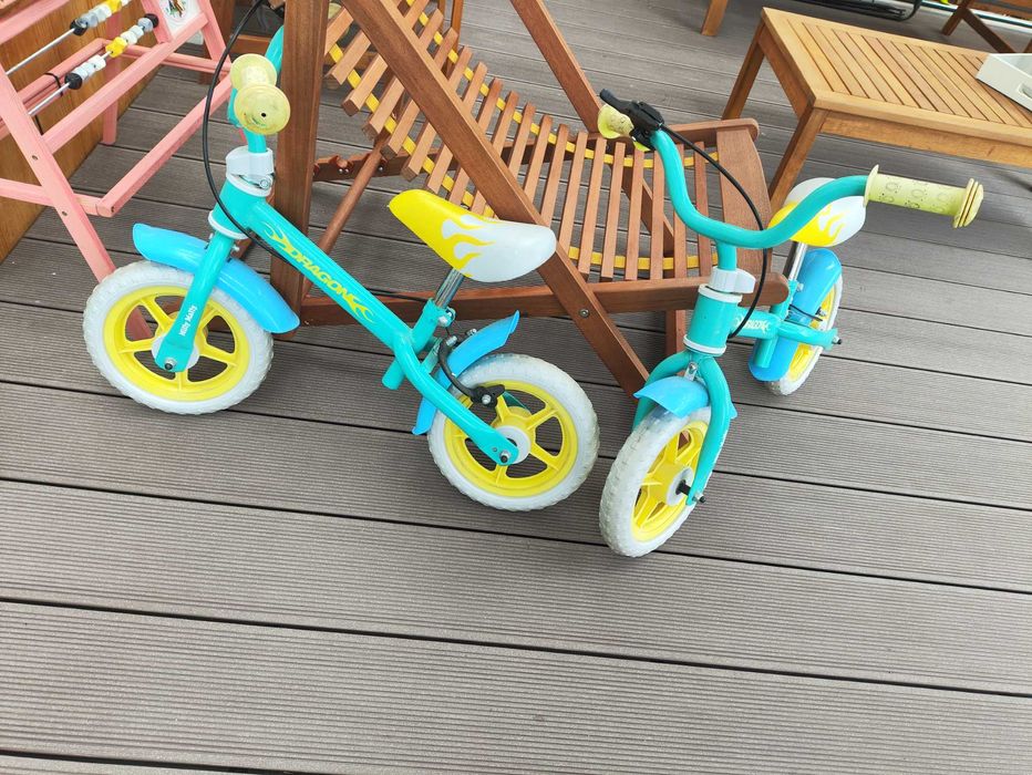 Rowerek biegowy MILLY MALLY Dragon Miętowo-żółty z hamulcem