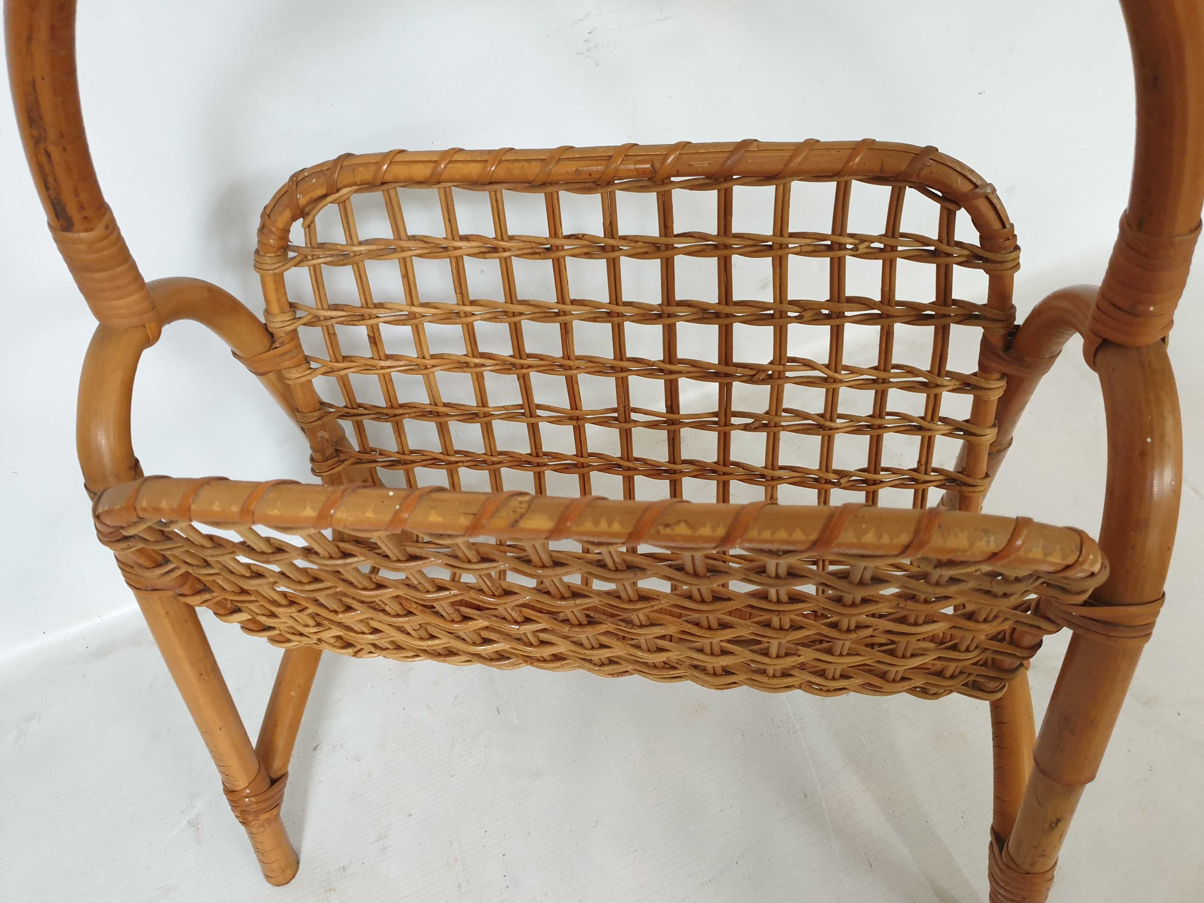 gazetnik kosz bambusowy vintage masywny