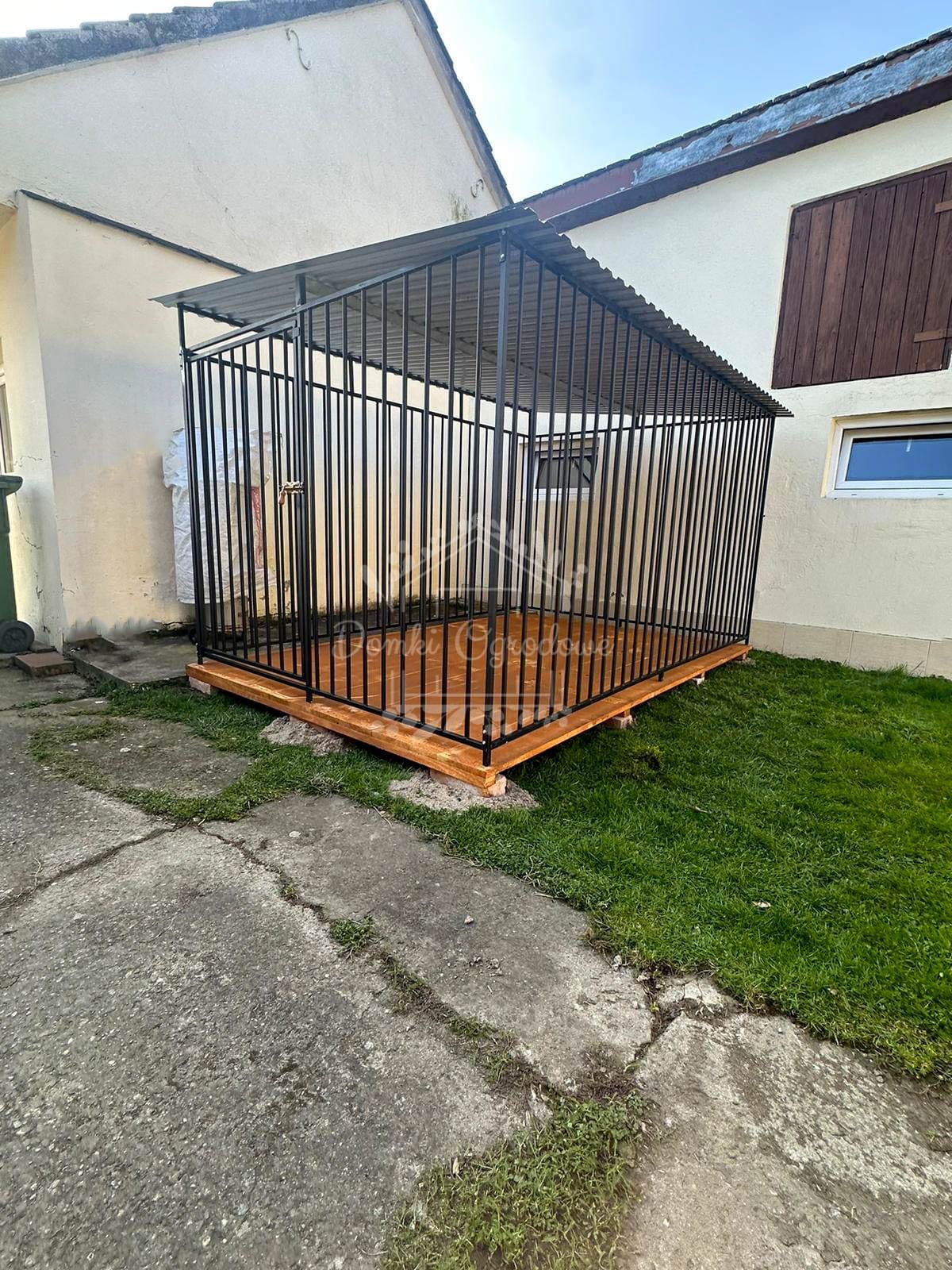 Kojec dla psa 2x3m  - Podłoga drewniana - Dach spad w bok ID774