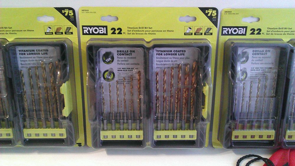 RYOBI набір 22шт. Титанові свердла (сверла) Hex 1/4