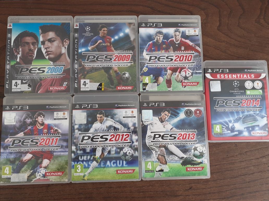 Jogos PlayStation 3 PES de 2008 a 2014 com manuais originais
