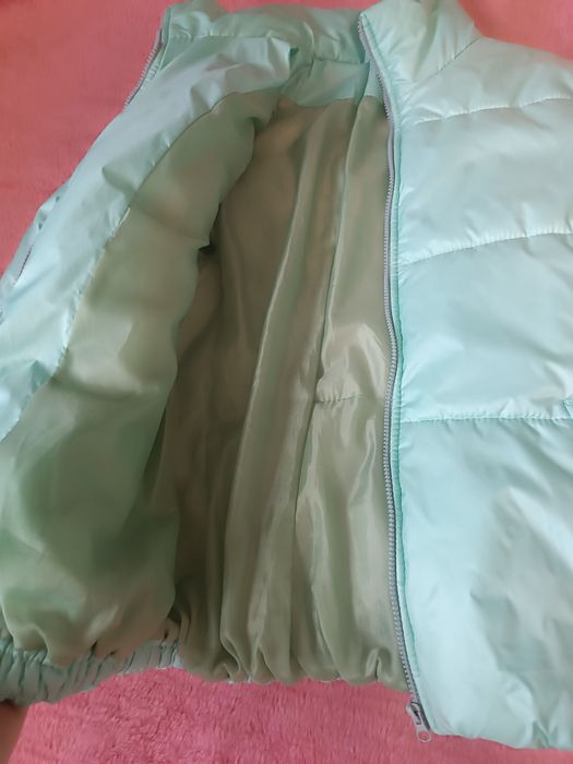 Куртка зима холодная осень цвет мяты размер 42-44