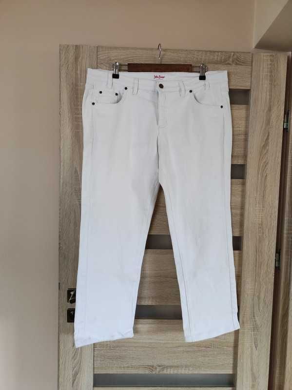 białe spodnie john baner 48 db stan