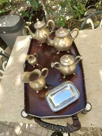 Serviço de chá  com seis peças  em prata