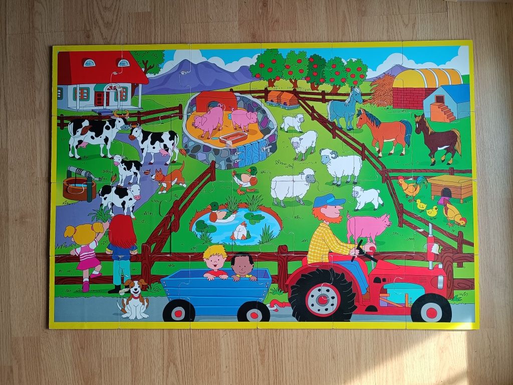 Puzzle drewniane duże 26 elementów