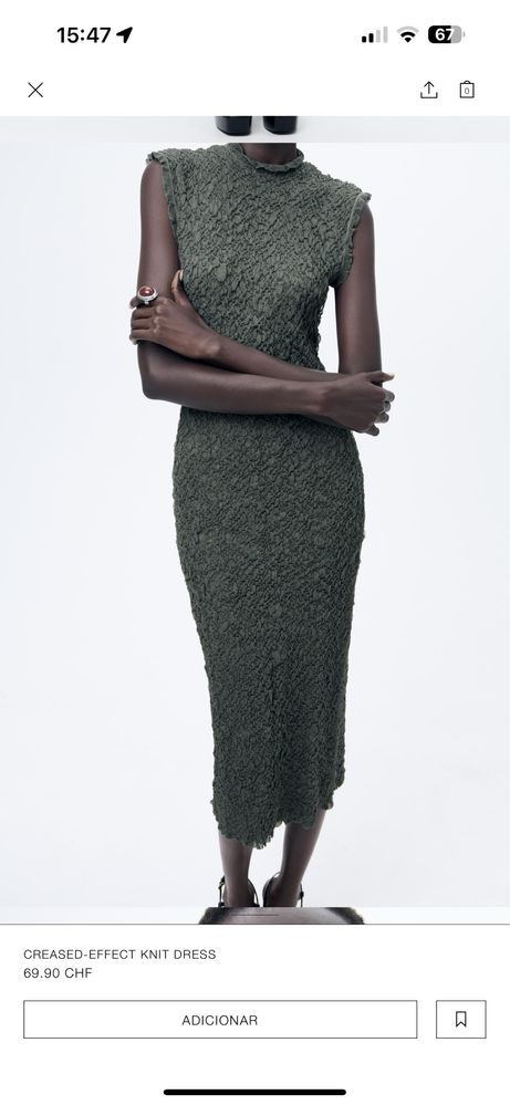 Vendo vestido efeito creased verde