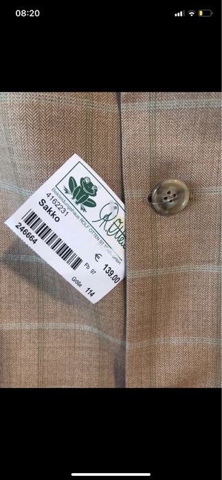 Sorano Sakko marynarka męska r 60 XXL wełna jedwab Unisex Morelowa brą