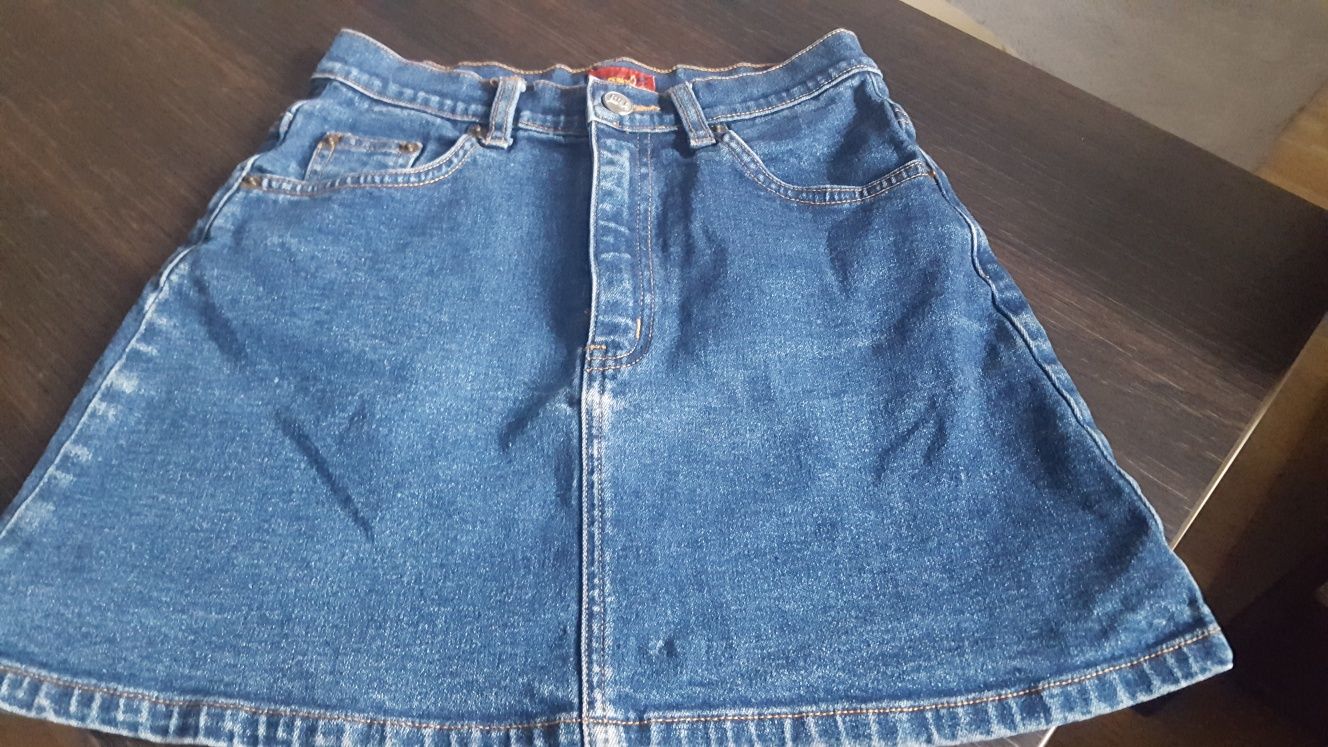 Jeansowe katany spodnie spódnice 140/146/152. Markowe Next C&A
