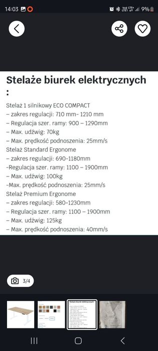 Biurko ergonomiczne z regulacją wysokości