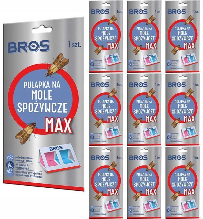 Bros - Pułapka Na Mole Spożywcze Max - Na Samce I Samice - 10 Szt.