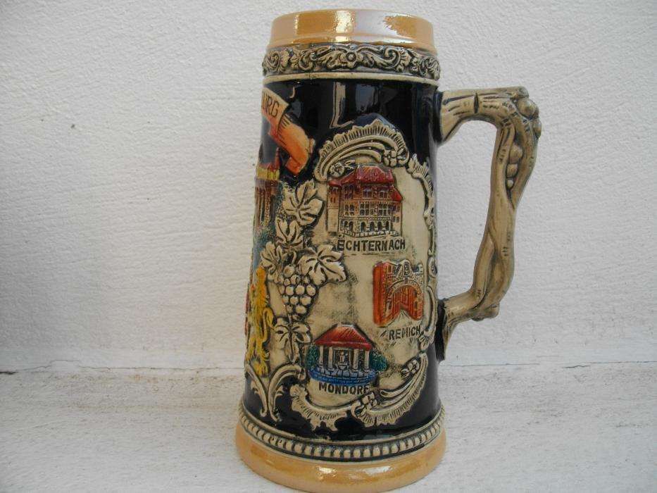 3 canecas de cerveja vintage do Luxemburgo