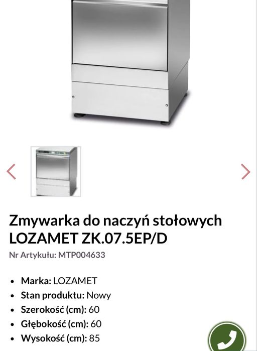 Zmywarka Lozamet ZK-07.5EP