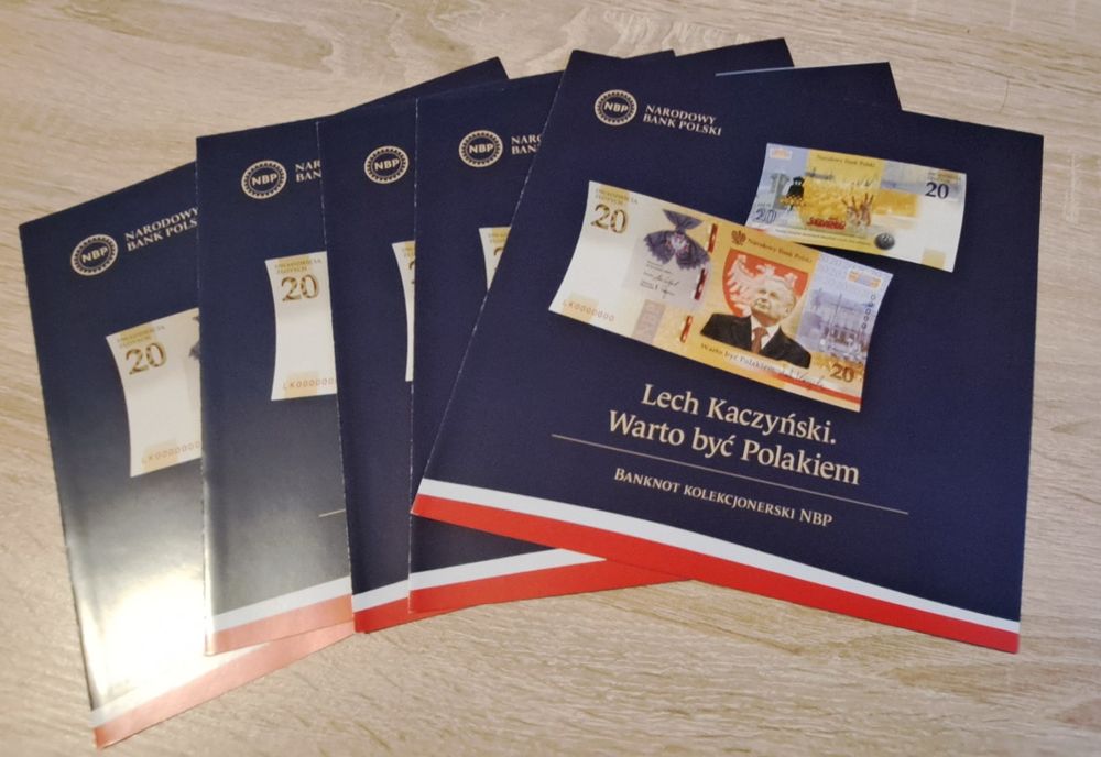 Banknot Kolekcjonerski 20 zł Lech Kaczyński 2021 rok prezent