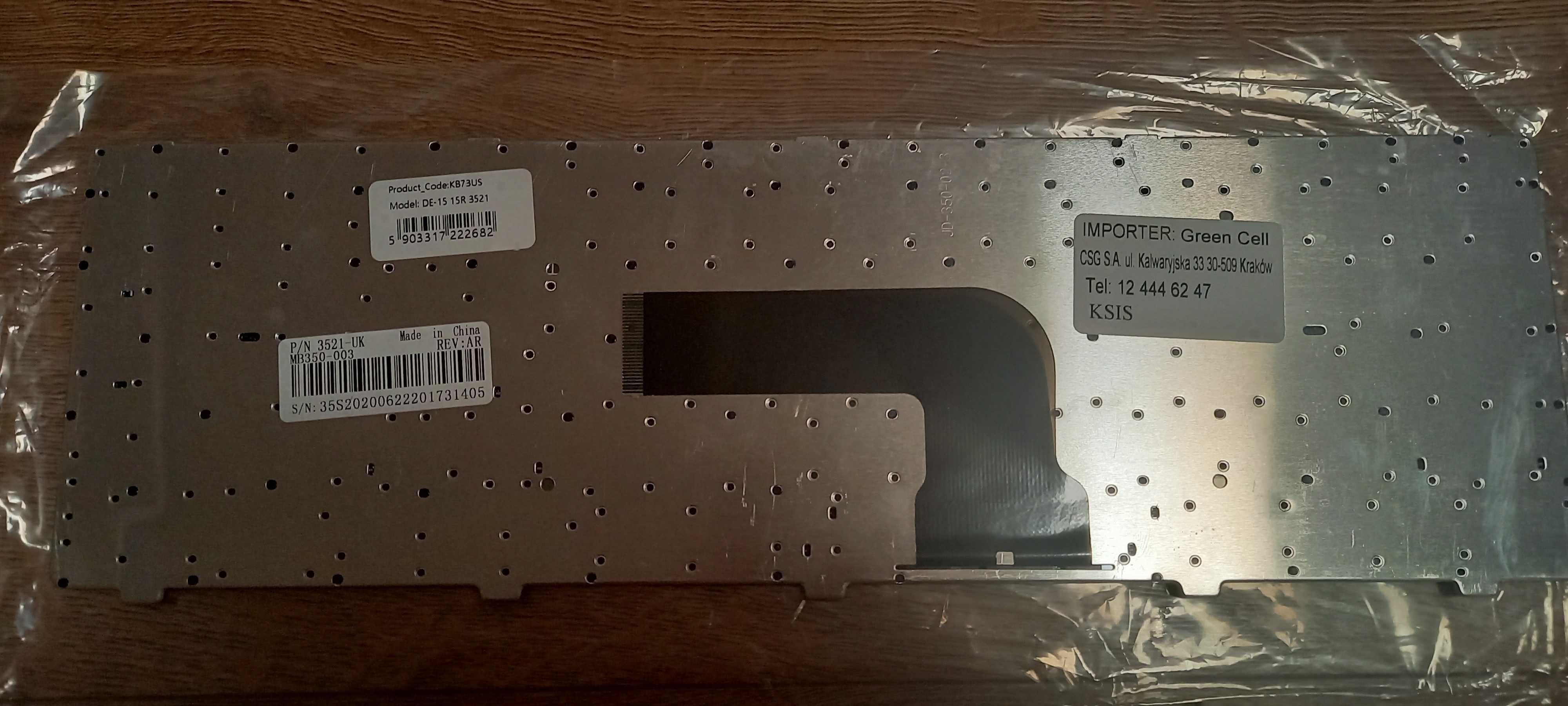 Klawiatura do laptopa, model DE-15 15R 3521, stan bdb
