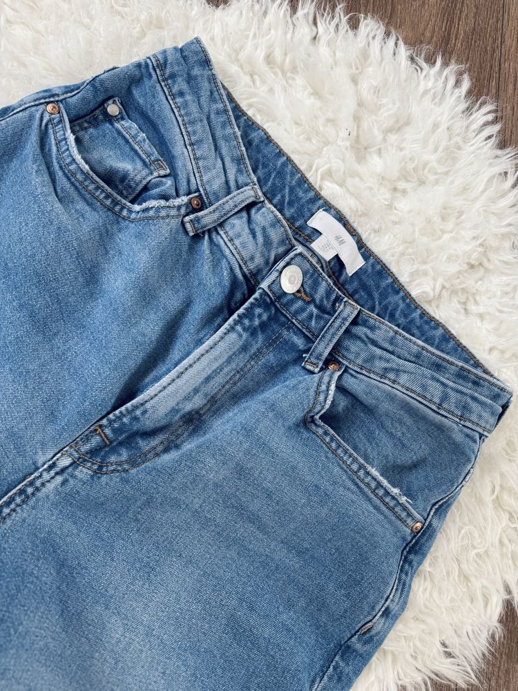 Damskie spodnie z prostą nogawką rozmiar 38 jasny jeans 99% bawełna
