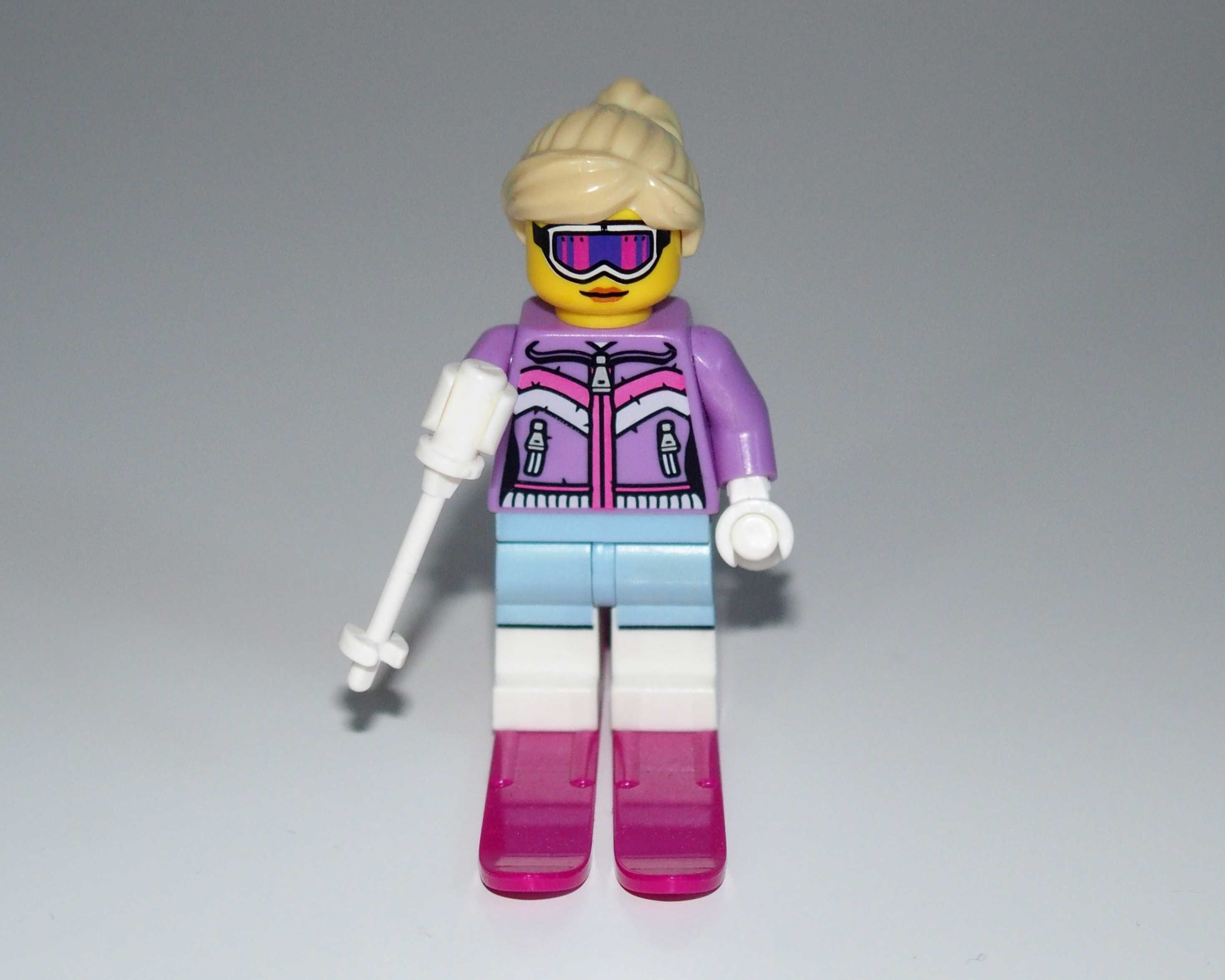 Minifigurka LEGO - Narciarka / Downhill skier - figurka seria 8