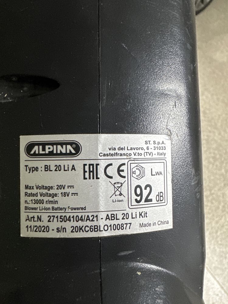 Suprador a bateria Alpina