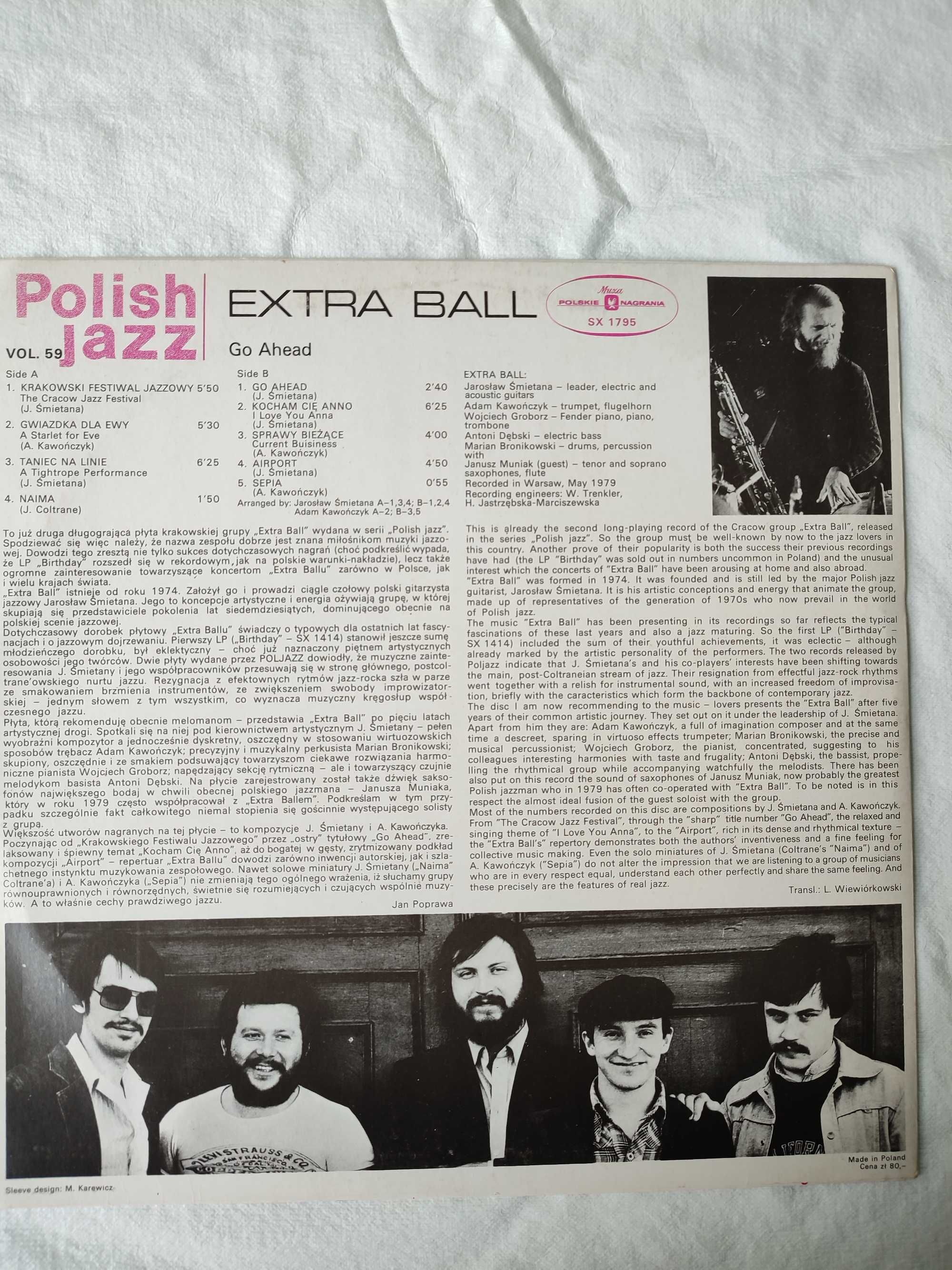 Extra Ball go ahead Polish Jazz płyta winylowa