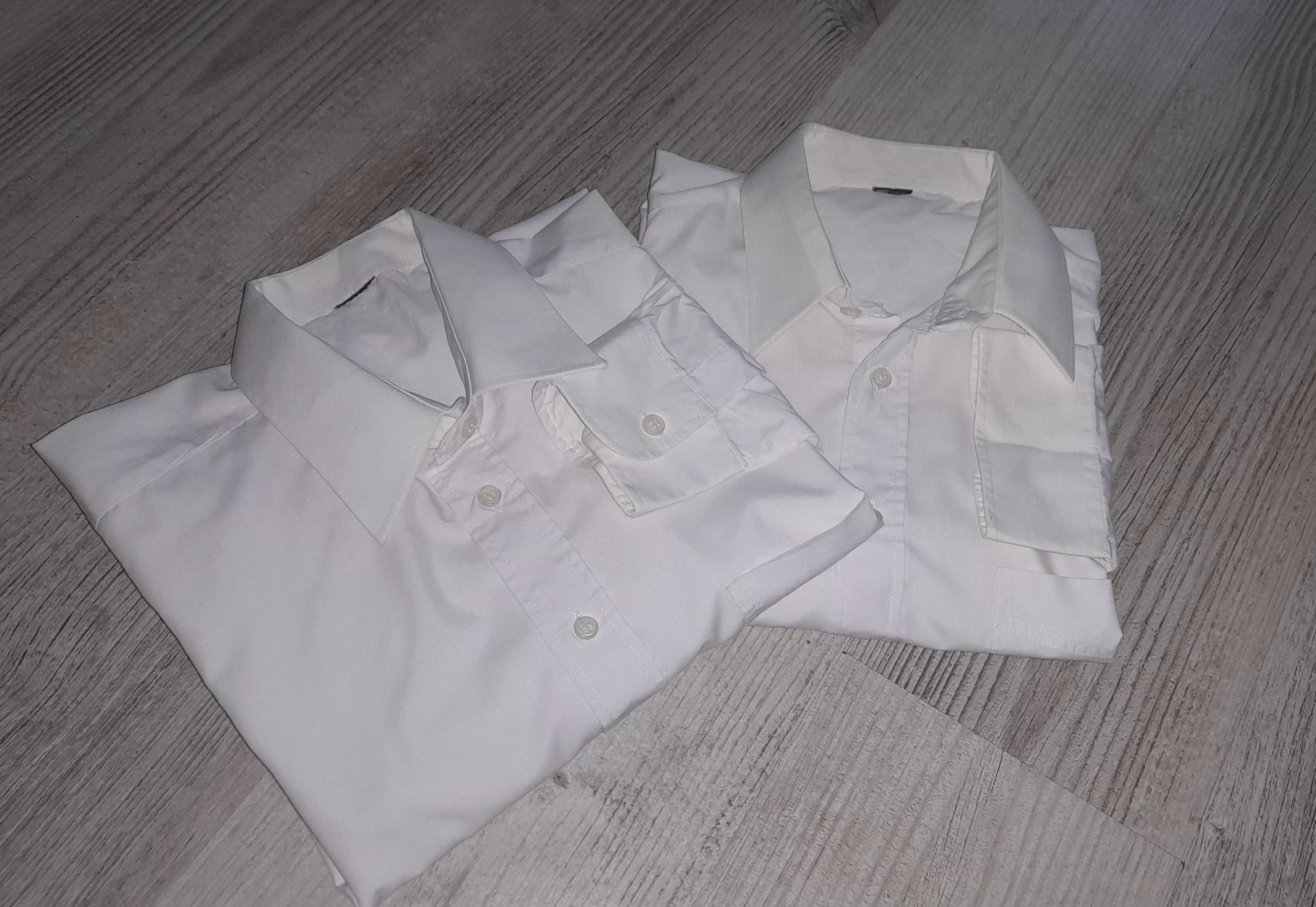 2 białe eleganckie koszule męskie długi rękaw r. L
