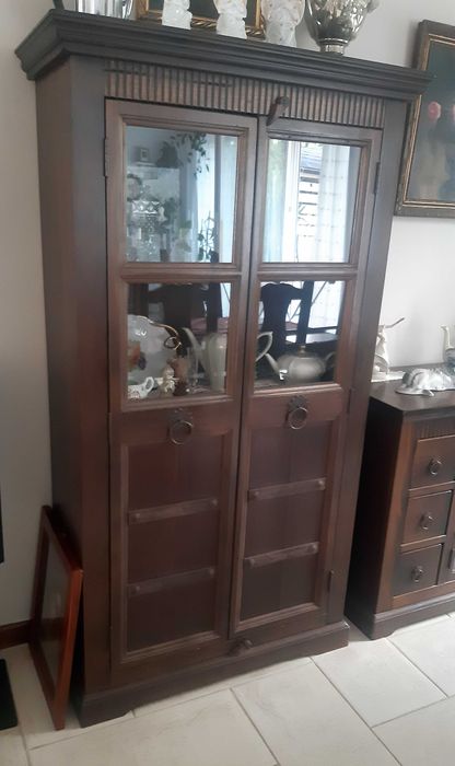 Piękny kredens kolonialny nr.2-witryna-część zestawu do jadalni