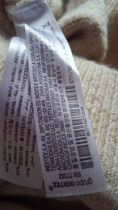 Zara, sweter z wełną S