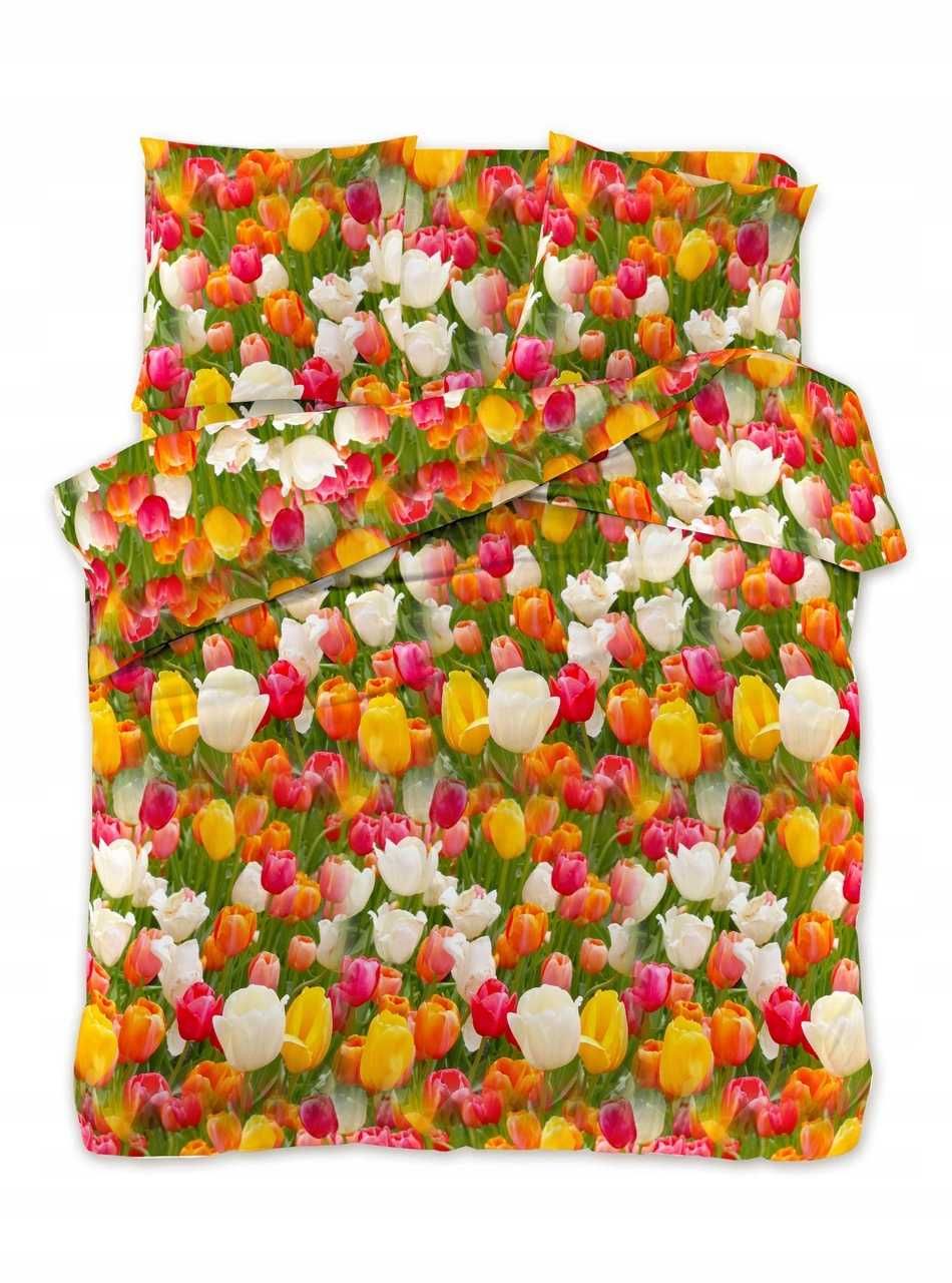 Komplet pościeli kołdra 160 x 200 tulipany WIOSENNA pościel + poduszki