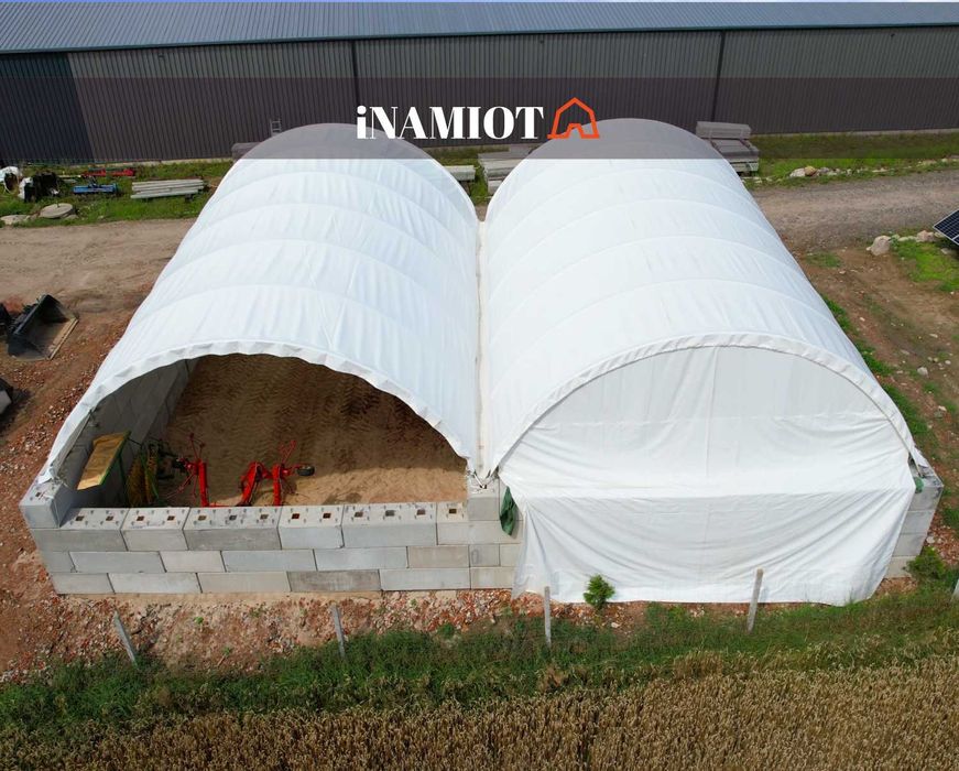 Zadaszenie Kontenerowe na Blokach Lego 8x12, zadaszenie boksów, PVC900