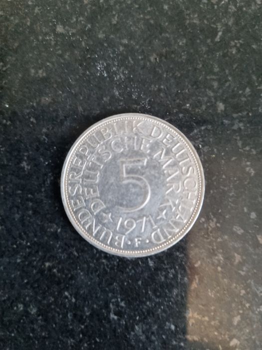 Moneta srebrna 5 marek niemieckich z 1971