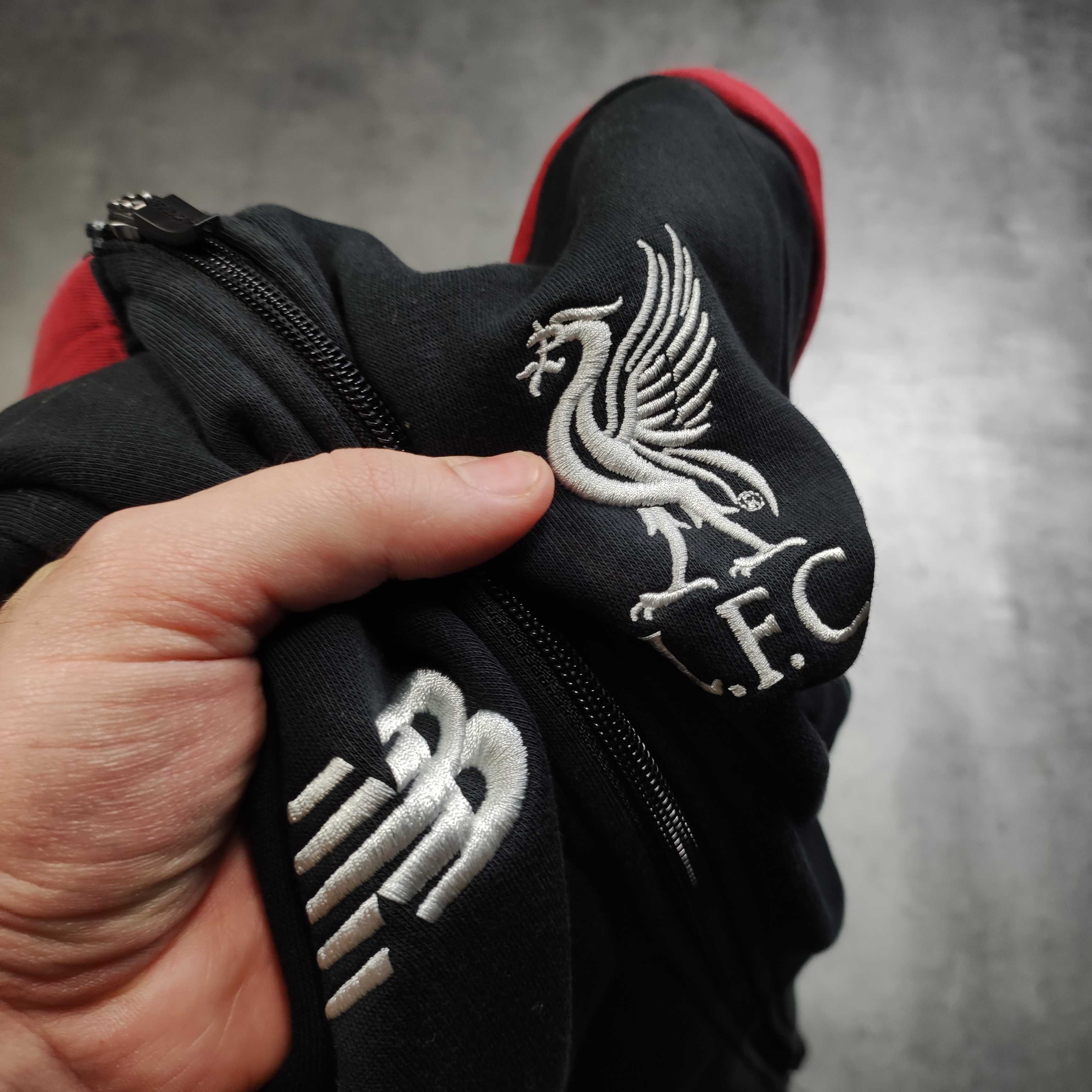 MĘSKA Bluza z Kapturem Hoodie Piłka Nożna Liverpool New Balance Haft
