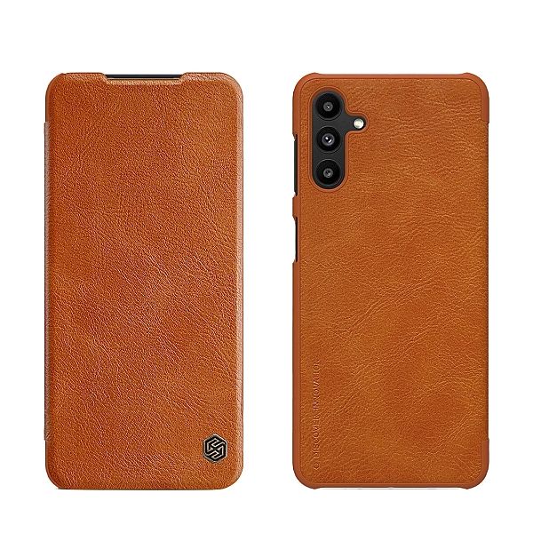 Nillkin Qin skórzana kabura etui Samsung Galaxy A13/5G brązowy