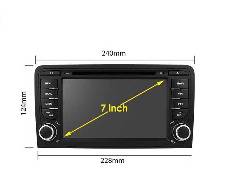Radio FM RDS DAB CarPlay Android WiFi DVD MP3 USB SD 4G GPS Audi A3 8P