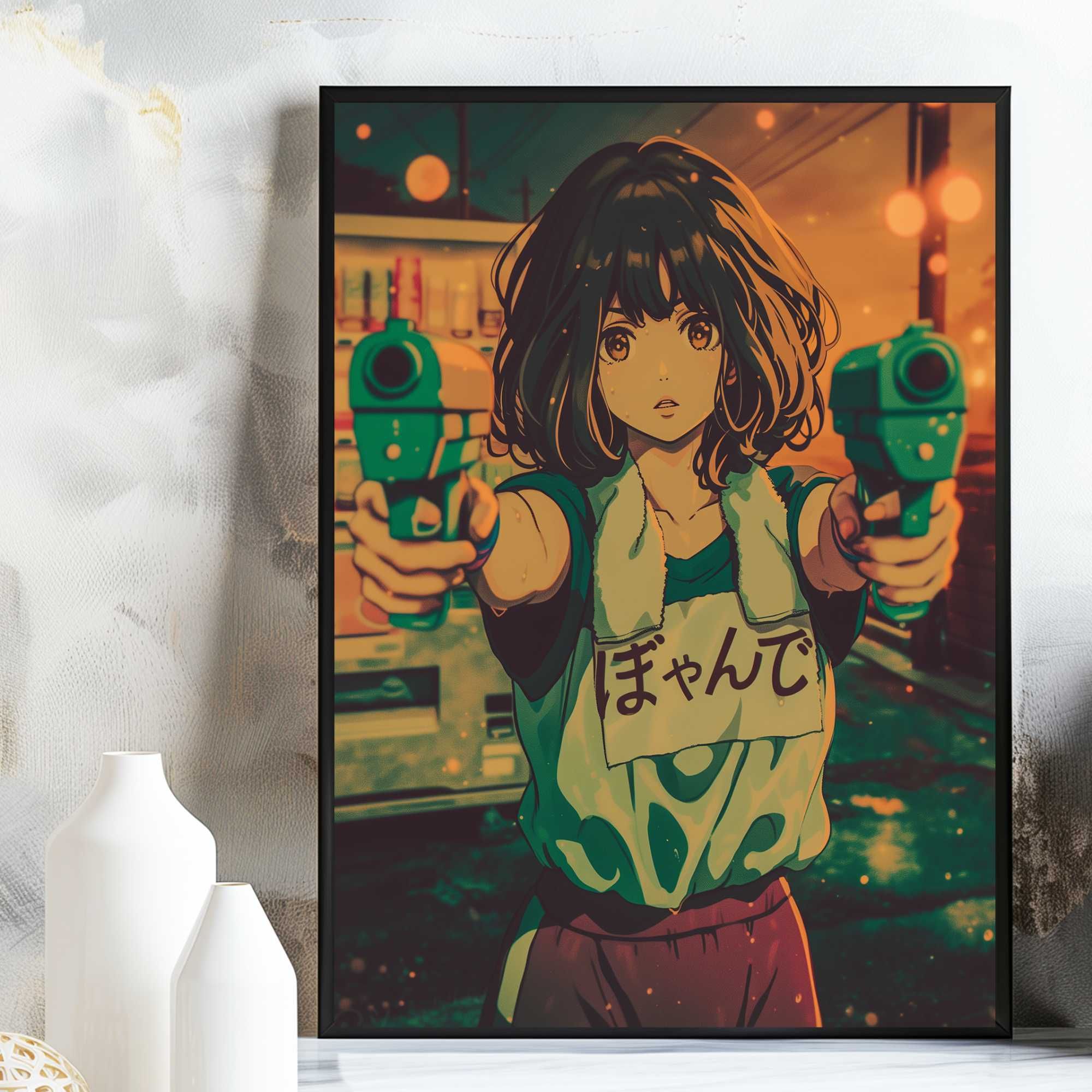 plakat anime manga japoński styl, plakat postać anime styl manga