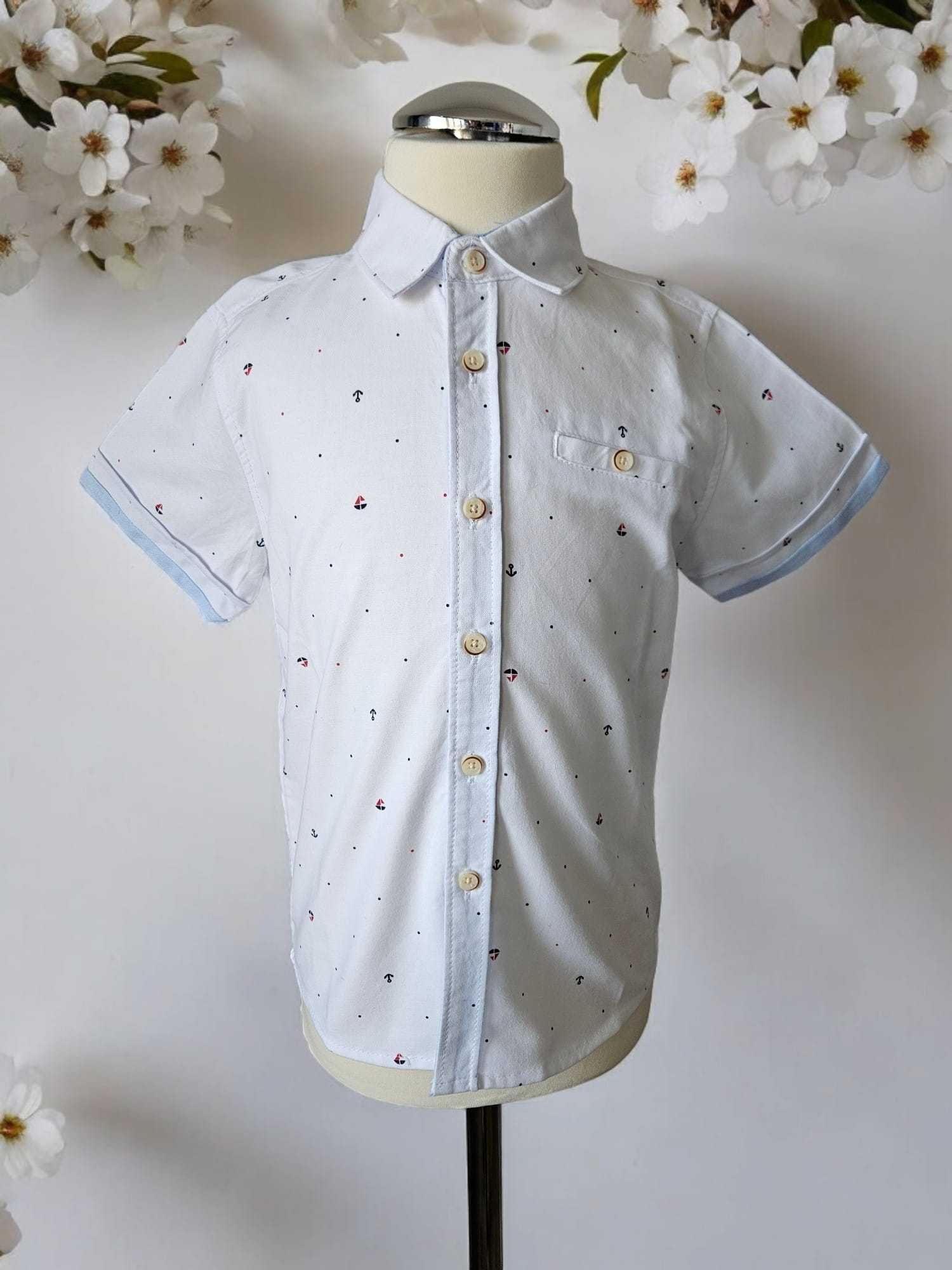 Elegancka koszula dla chłopca biała 3 latka