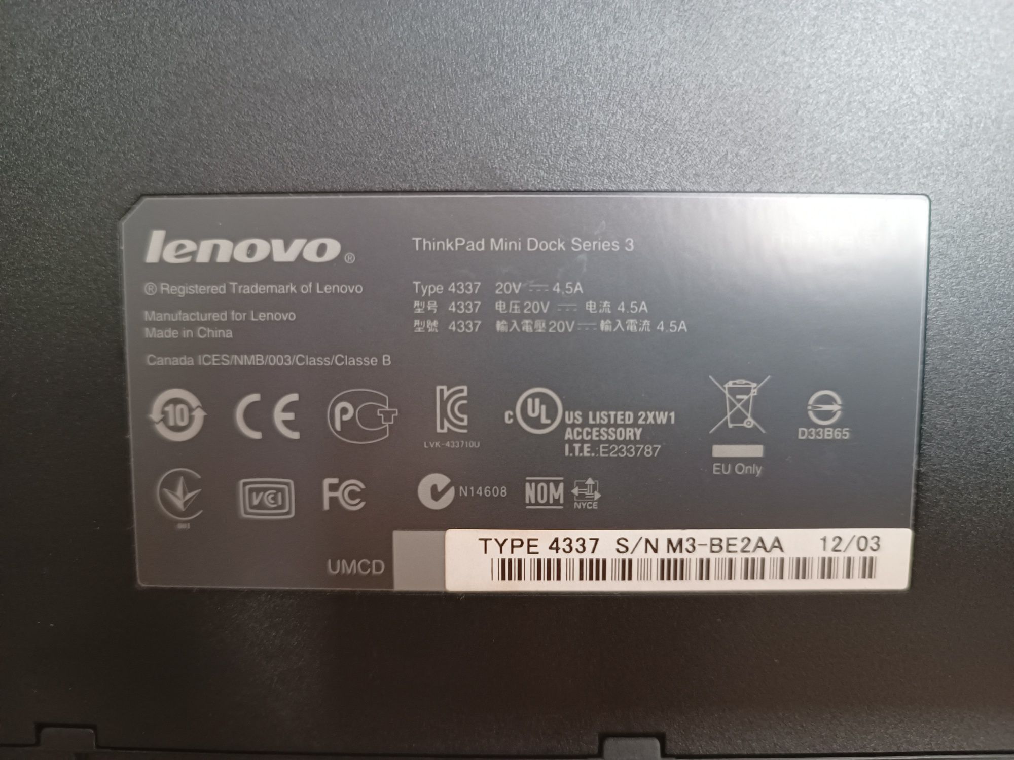 Stacja dokująca Lenovo ThinkPad dock series 3