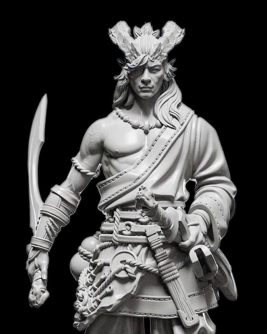 Kamus Diabelstwo wojownik figurka 32mm 14K zgodna z DnD RPG Pathfinder