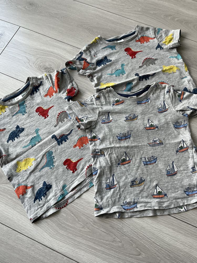 H&M bluzka t-shirt 92 98 dla dzieci paka 3 sztuki szara