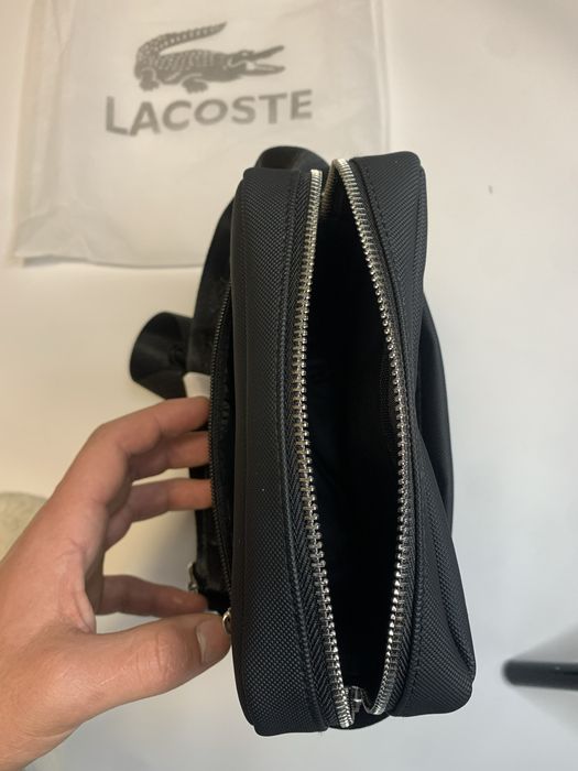 Сумка Lacoste барсетка Лакоста месенджер чоловіча сумка/чорна сумка