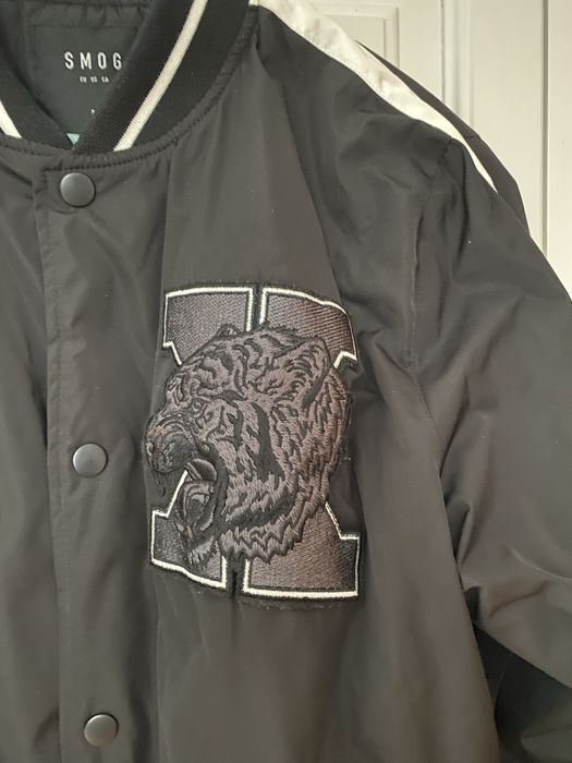 Kurtka bejsbolówka Smog New Yorker, oversize, r. M, czarna, haft