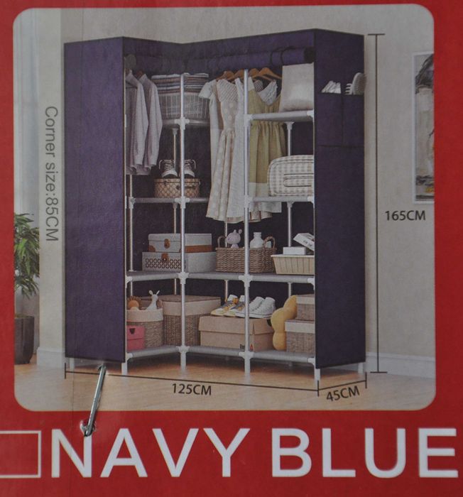 Складной шкаф тканевый для одежды органайзер серый черный 3 и 4 секции