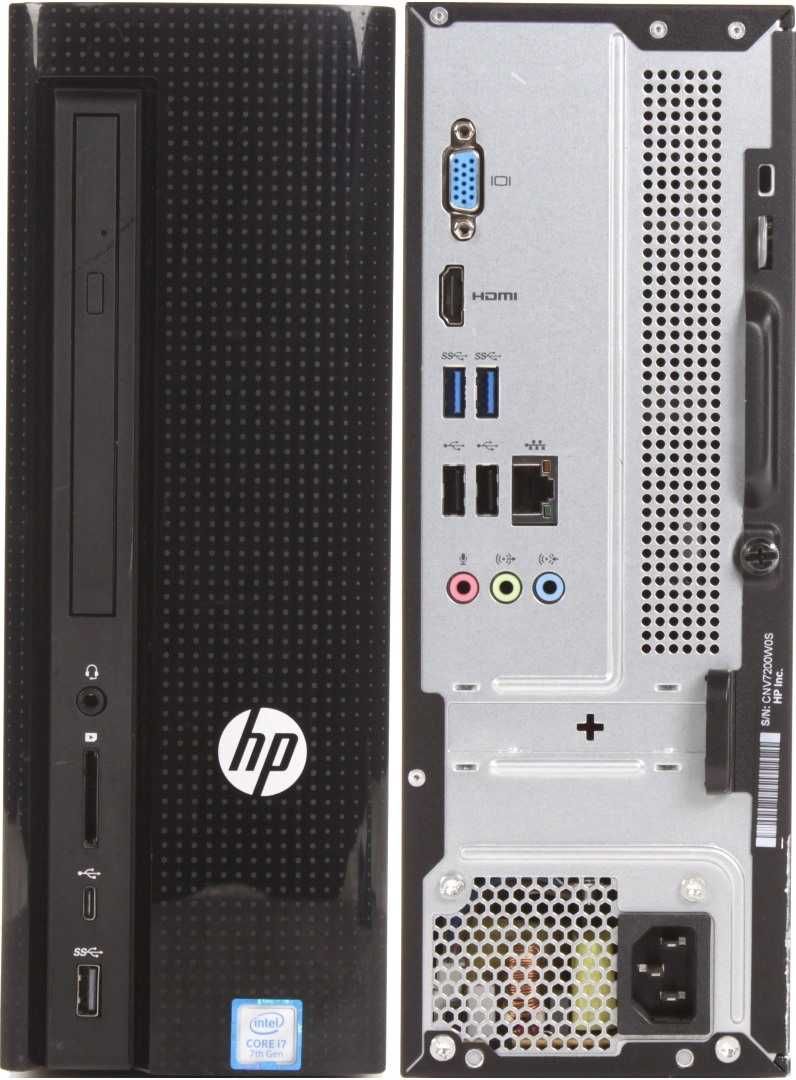Мини HP Slimline 270-P014 (i7-7700T/8GB DDR4/m.2/Wi-FI+BT/БП 180Вт)