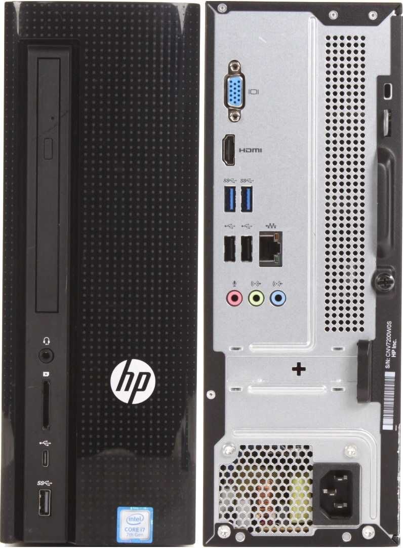 Мини ПК HP Slimline 270-P014 (i7-7700T/8GB DDR4/m.2/Wi-FI+BT/БП 180Вт)