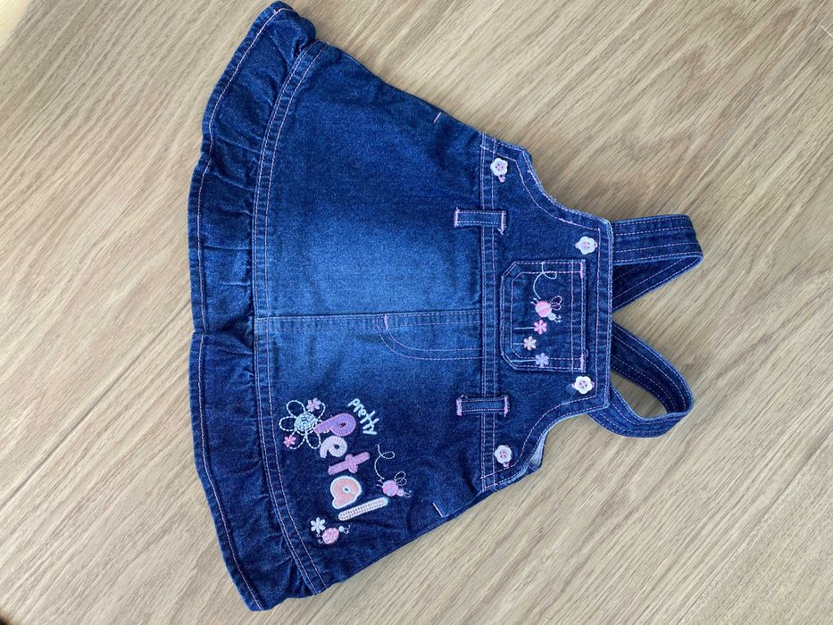 Zestaw sukienek jeansowych i spódniczka, rozmiar 62 cm, H&M, NEXT